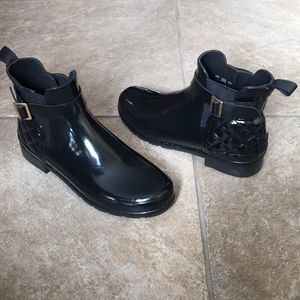 hunter original refined quilted gloss chelsea boot